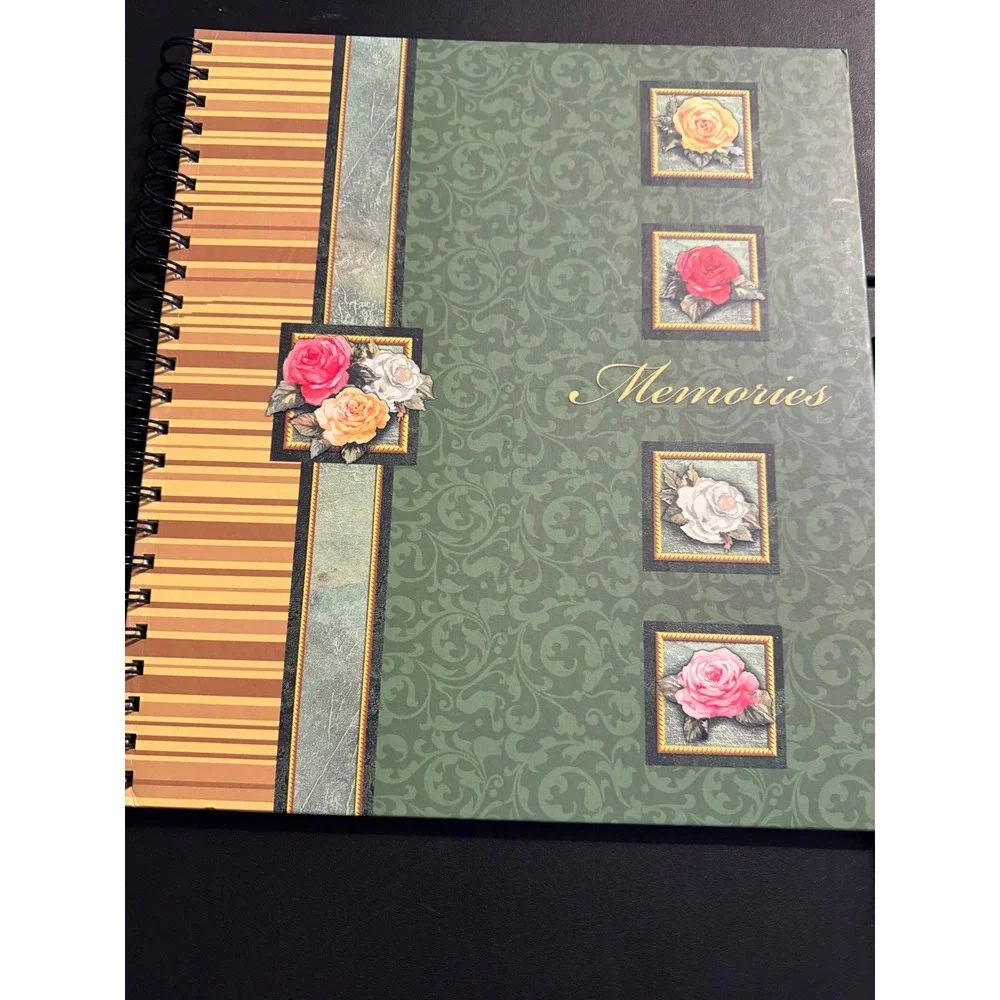 Vintage Floral Rose‎ Memories Scrapbook Album Spiral Bound
